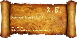 Kafka Bernát névjegykártya